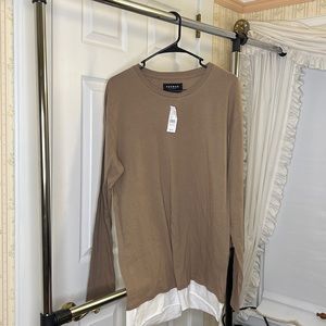 Tan& white pac sun long sleeve shirt